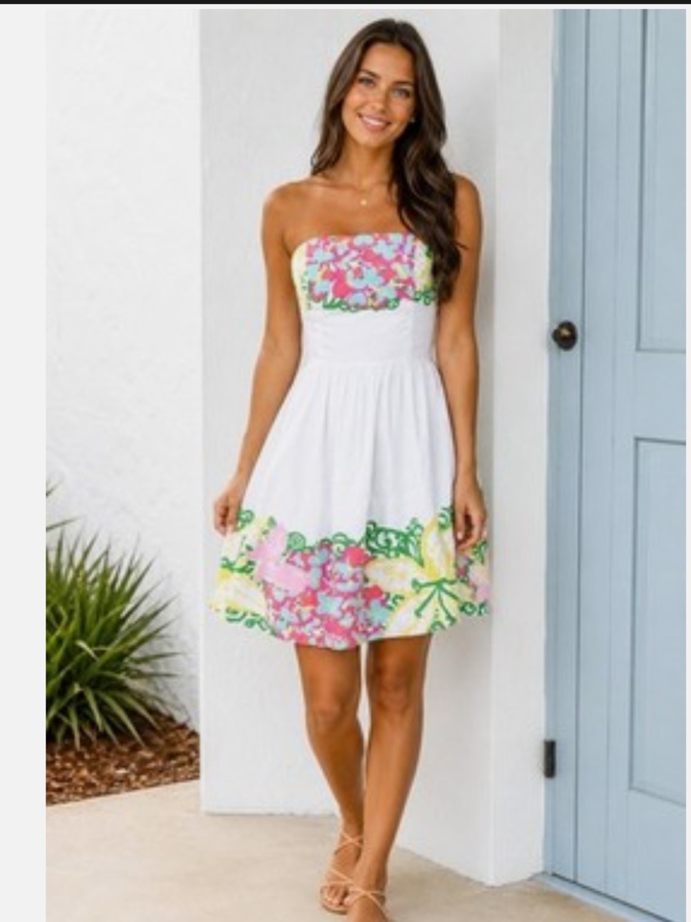 Lilly Pulitzer Lottie Resort Mariposa Place Strapless Dress Size 6 Floral Lined - Picture 10 of 10